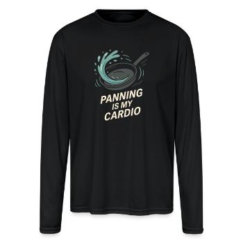 Gold Panning Hobby Gift Creek Pan Sluice - Men's Moisture Wicking Performance Long Sleeve T-Shirt - black - Front