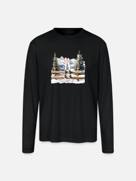 Alpine Ski Rest - Men's Moisture Wicking Performance Long Sleeve T-Shirt - black