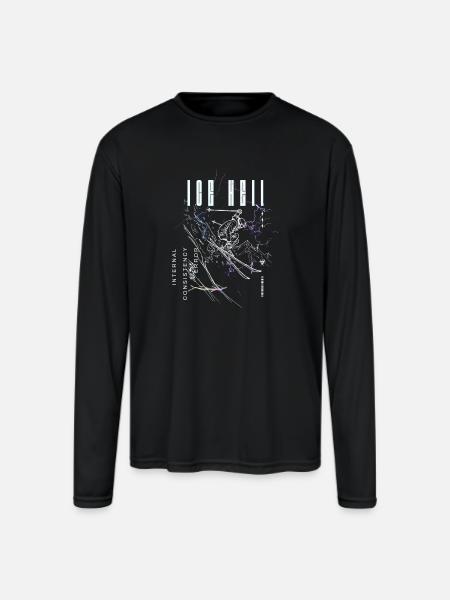 Neon Lightning Skeleton Circuit - Men's Moisture Wicking Performance Long Sleeve T-Shirt - black