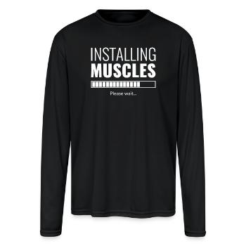 Installing Muscles Progress - Gym T-shirt - Men's Moisture Wicking Performance Long Sleeve T-Shirt - black - Front