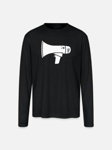 Megaphone Protest Internet Shout - Men's Moisture Wicking Performance Long Sleeve T-Shirt - black