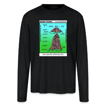 Generations Family Tree Cartoon (#1) - Men's Moisture Wicking Performance Long Sleeve T-Shirt - black - Front