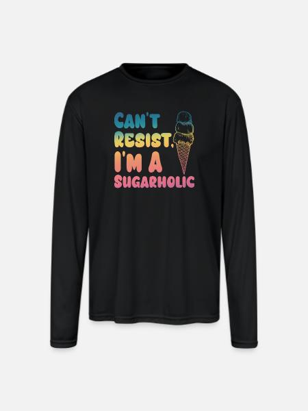 Sugarholic Ice Cream Pop - Men's Moisture Wicking Performance Long Sleeve T-Shirt - black