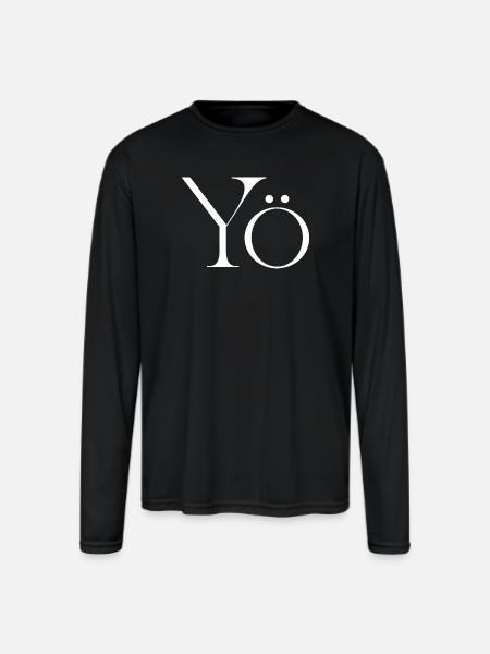 Yö Glyph Monochrome - Men's Moisture Wicking Performance Long Sleeve T-Shirt - black
