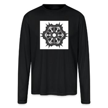 Midnight Mandala Ring - Men's Moisture Wicking Performance Long Sleeve T-Shirt - black - Front