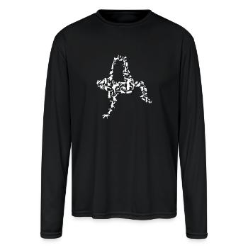 Funny Break Dancer - Men's Moisture Wicking Performance Long Sleeve T-Shirt - black - Front