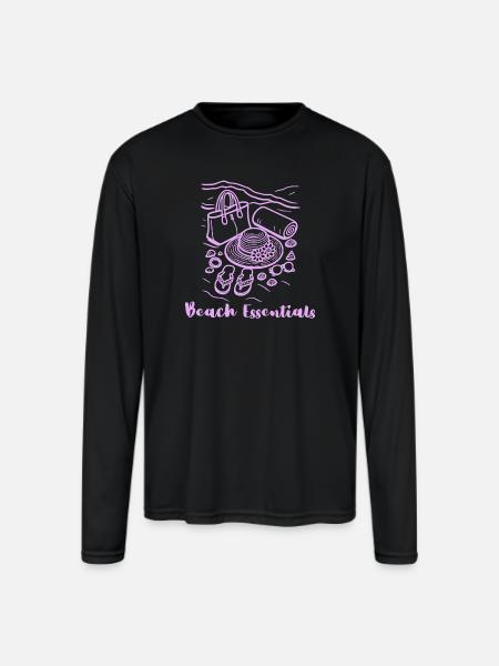 Beach Essentials Sketch - Men's Moisture Wicking Performance Long Sleeve T-Shirt - black