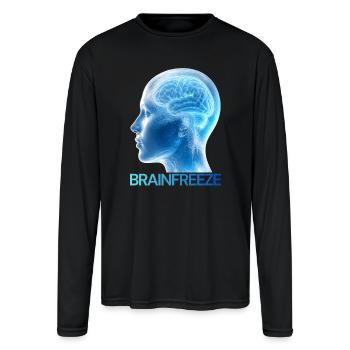 Brainfreeze Frozen Brain Graphic T-Shirt Design  - Men's Moisture Wicking Performance Long Sleeve T-Shirt - black - Front