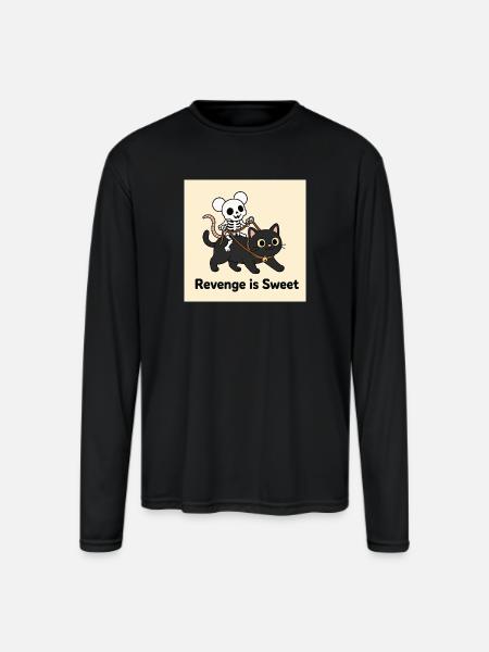 Revenge is Sweet Halloween Design - Men's Moisture Wicking Performance Long Sleeve T-Shirt - black