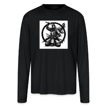 Circle Samurai Shadow Steel - Men's Moisture Wicking Performance Long Sleeve T-Shirt - black - Front