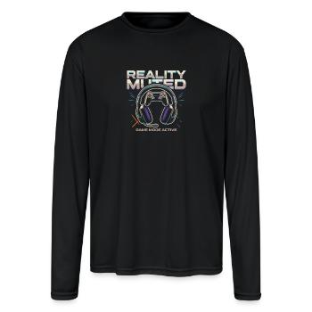 Game Mode Active Gamer Gaming - Men's Moisture Wicking Performance Long Sleeve T-Shirt - black - Front
