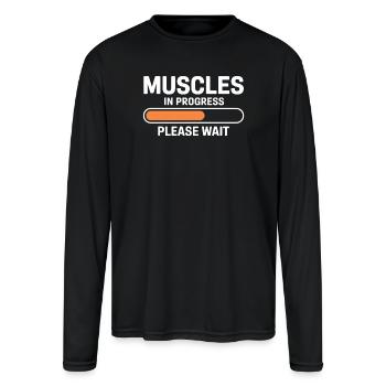 Muscles In Progress - Men's Moisture Wicking Performance Long Sleeve T-Shirt - black - Front