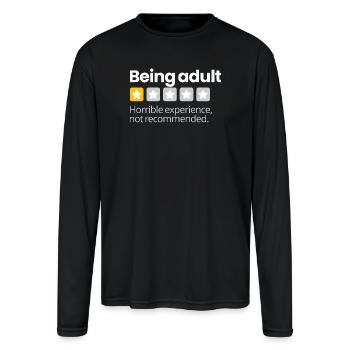 Being adult (dark) - Men's Moisture Wicking Performance Long Sleeve T-Shirt - black - Front