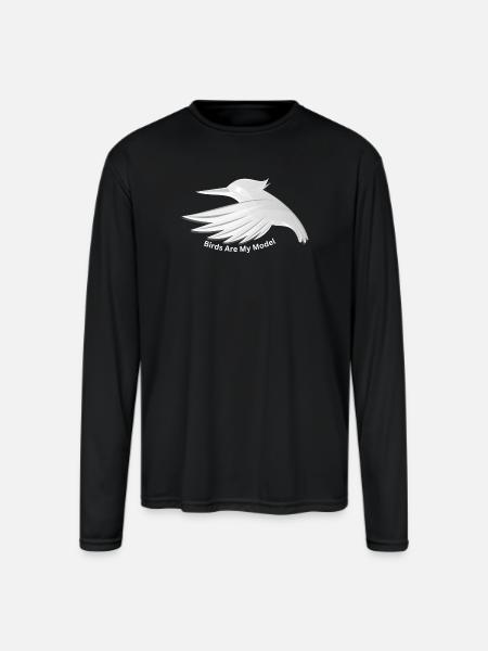 Birds_Are_My_Model - Men's Moisture Wicking Performance Long Sleeve T-Shirt - black