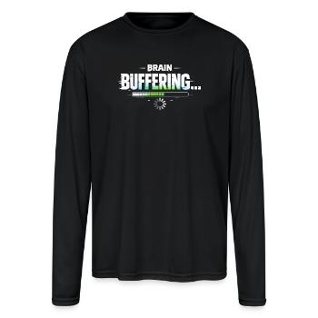Brain Buffering Progress - Men's Moisture Wicking Performance Long Sleeve T-Shirt - black - Front