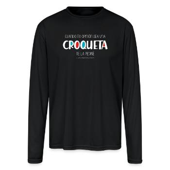 Croqueta (dark) - Men's Moisture Wicking Performance Long Sleeve T-Shirt - black - Front