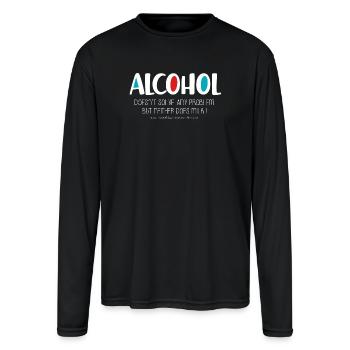 Alcohol (dark) - Men's Moisture Wicking Performance Long Sleeve T-Shirt - black - Front