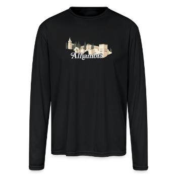 Alhambra (dark) - Men's Moisture Wicking Performance Long Sleeve T-Shirt - black - Front