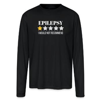 Vibrant Brainwave Pattern Tee - Men's Moisture Wicking Performance Long Sleeve T-Shirt - black - Front