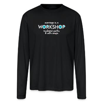 Workshop (dark) - Men's Moisture Wicking Performance Long Sleeve T-Shirt - black - Front