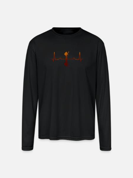 Heartbeat Dancer Silhouette - Men's Moisture Wicking Performance Long Sleeve T-Shirt - black