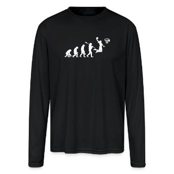 Evolution of Basketball Female Athlete Player - Men's Moisture Wicking Performance Long Sleeve T-Shirt - black - Front