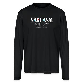 Sarcasm (dark) - Men's Moisture Wicking Performance Long Sleeve T-Shirt - black - Front