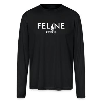 Feline (dark) - Men's Moisture Wicking Performance Long Sleeve T-Shirt - black - Front