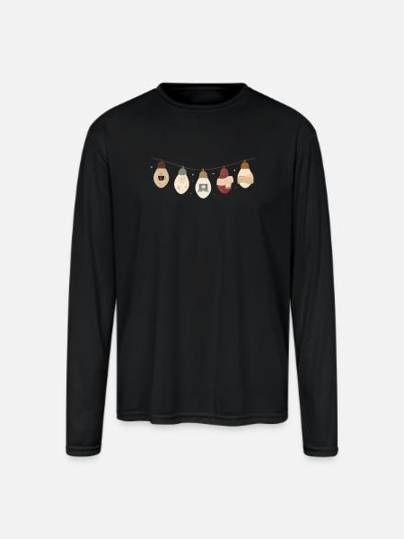 comfy lights winter - Men's Moisture Wicking Performance Long Sleeve T-Shirt - black