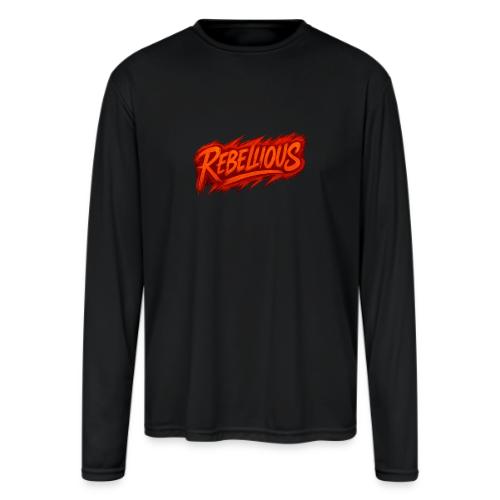 Rebellious Graffiti Neon Orange Streetwear T-Shirt - Men's Moisture Wicking Performance Long Sleeve T-Shirt