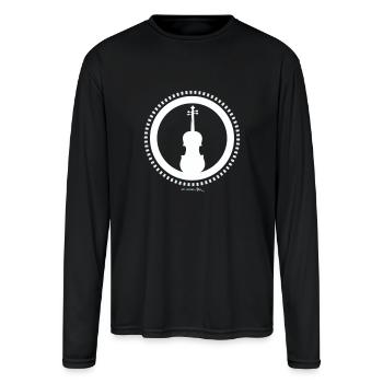 Four String Art Active - Men's Moisture Wicking Performance Long Sleeve T-Shirt - black - Front