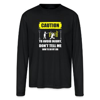 farmer, farmers union, no farmers no food, piglet - Men's Moisture Wicking Performance Long Sleeve T-Shirt - black - Front