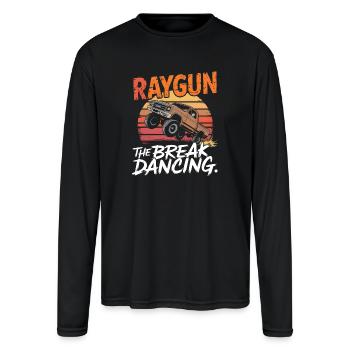 Raygun the break dance a vintage retro t shirt - Men's Moisture Wicking Performance Long Sleeve T-Shirt - black - Front