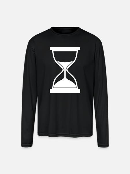 Minimal Hourglass Silhouette - Men's Moisture Wicking Performance Long Sleeve T-Shirt - black