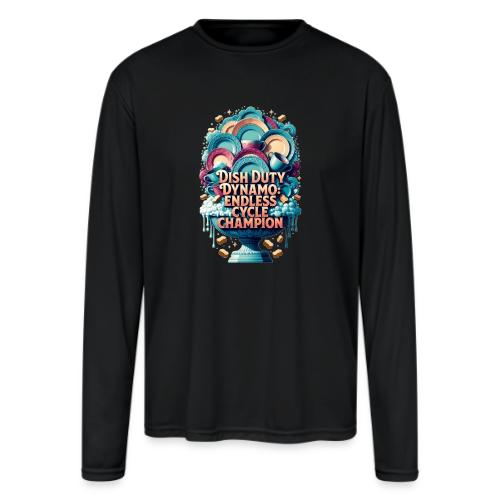 Dish Duty Dynamo T Shirt, Endless Cycle Champion - Men's Moisture Wicking Performance Long Sleeve T-Shirt