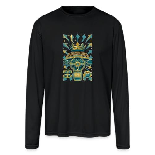 Backseat Driver T Shirt, Funny Dad Gift - Men's Moisture Wicking Performance Long Sleeve T-Shirt