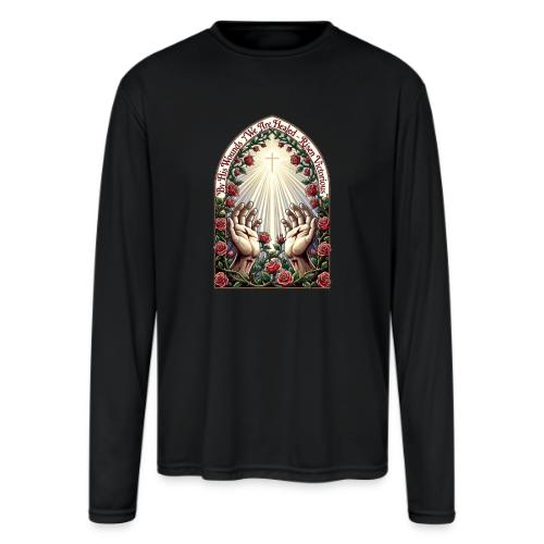 Easter By His Wounds Healed T Shirt, Renewal Gift - Men's Moisture Wicking Performance Long Sleeve T-Shirt