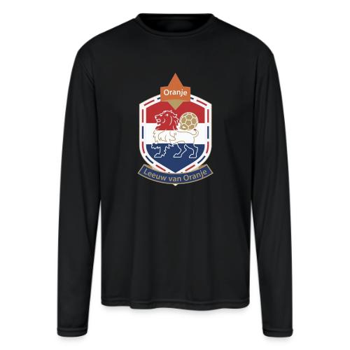 Netherlands Lion Crest T-Shirt, Dutch Badge Gift - Men's Moisture Wicking Performance Long Sleeve T-Shirt