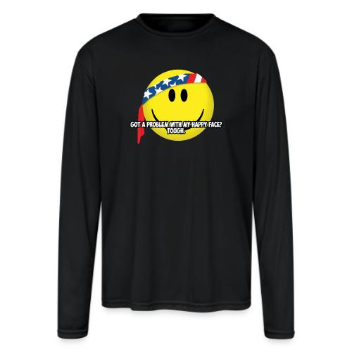 Happy Face USA - Men's Moisture Wicking Performance Long Sleeve T-Shirt