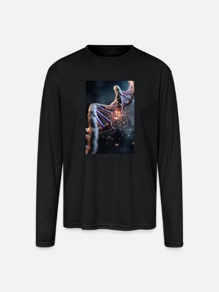 DNA Breakdown Explosion - Men's Moisture Wicking Performance Long Sleeve T-Shirt - black