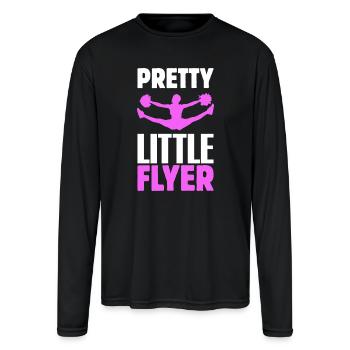 Pretty Little Flyer Cheer Silhouette - Men's Moisture Wicking Performance Long Sleeve T-Shirt - black - Front