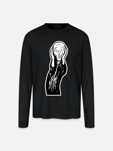 Scream Face - Men's Moisture Wicking Performance Long Sleeve T-Shirt - black