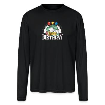 Gaming Parlor Jackpot Casino My Birthday Casino - Men's Moisture Wicking Performance Long Sleeve T-Shirt - black - Front