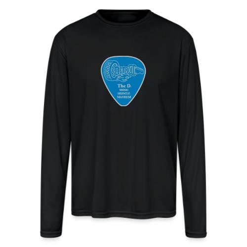 THE D® PICK WHEEL BLUE SILVER - Men's Moisture Wicking Performance Long Sleeve T-Shirt