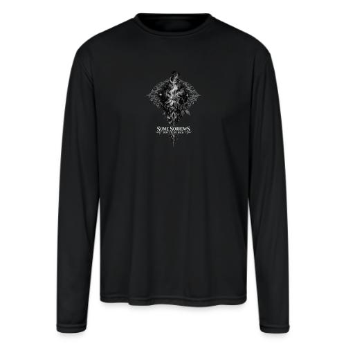 Wilted Rose Turning | Some sorrows don't echo back - Men's Moisture Wicking Performance Long Sleeve T-Shirt