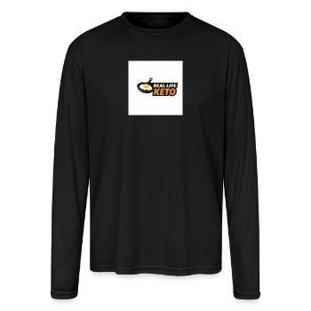 Real Life Keto Pan Breakfast - Men's Moisture Wicking Performance Long Sleeve T-Shirt - black - Front