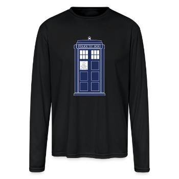 Tardis - Men's Moisture Wicking Performance Long Sleeve T-Shirt - black - Front