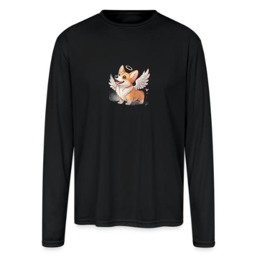 Angel Wings Corgi - Men's Moisture Wicking Performance Long Sleeve T-Shirt