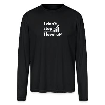 Level Up Progress  - Men's Moisture Wicking Performance Long Sleeve T-Shirt - black - Front