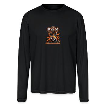 smart fox father. - Men's Moisture Wicking Performance Long Sleeve T-Shirt - black - Front
